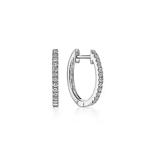 Gabriel & Co 14K White Gold Lusso Classic Diamond Hoop Earrings EG11122W45JJ