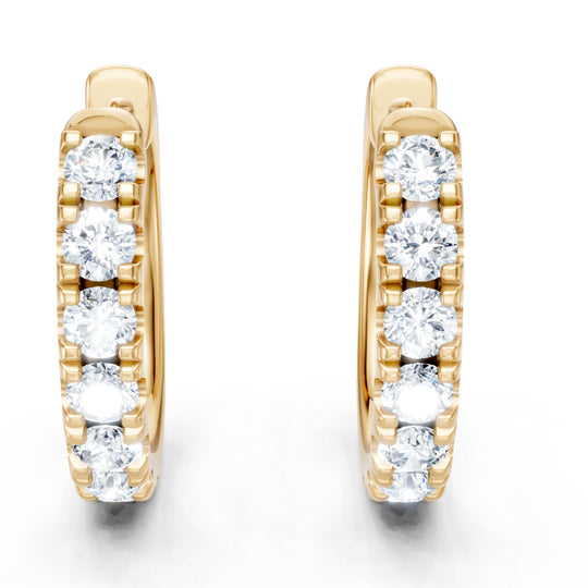 14K Yellow Gold Diamond Huggie Earrings 23817D-14Y-3/4