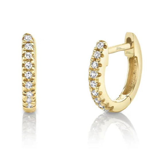 Shy Creation 14K Yellow Gold Diamond Mini Huggie Earrings SC22004026V3