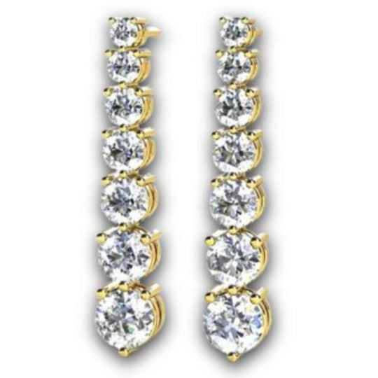 14K Yellow Gold Graduated Diamond Drop Earrings E370-2-YG