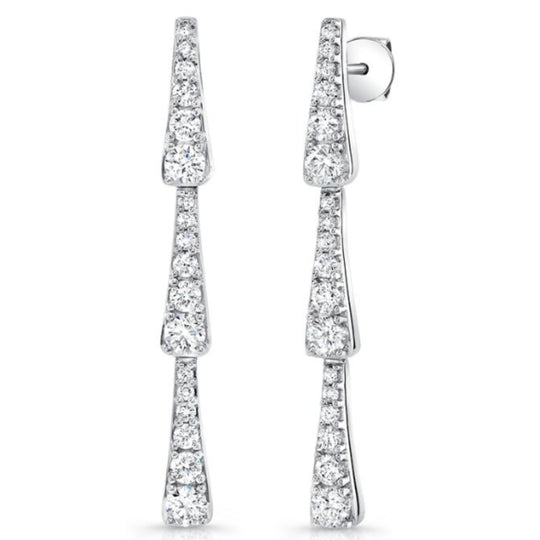 Uneek 18K White Gold Diamond Dangle Earrings LVER1502