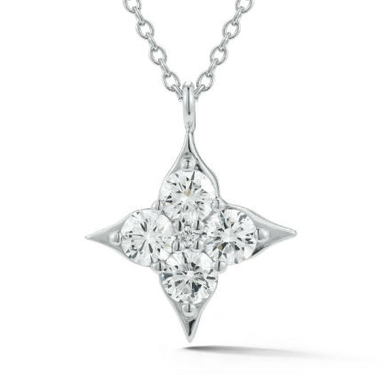 CW Signature 18K White Gold Small Star Diamond Pendant P0360