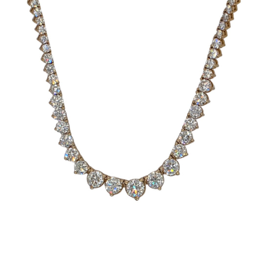 14K Yellow Gold Graduated Diamond Tennis Necklace 71421-N3PR-M-17YRIU