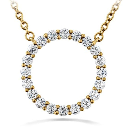 Hearts on Fire 18K Yellow Gold Medium Diamond Circle Necklace HFPSIG00408Y