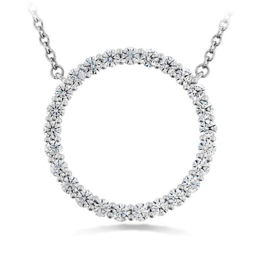 Hearts on Fire 18K White Gold Large Diamond Circle Pendant HFPSIGC00668W