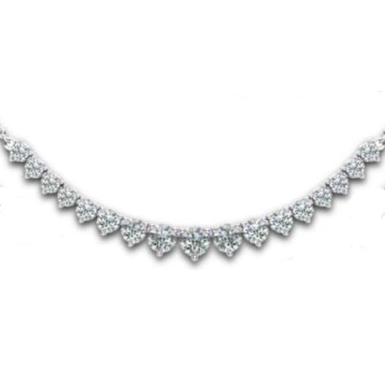14K White Gold Graduated Flex Curved Diamond Necklace N370C-100-W