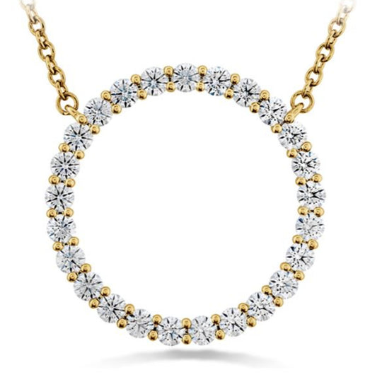 Hearts on Fire 18K Yellow Gold Large Diamond Circle Pendant HFPSIGC00668Y