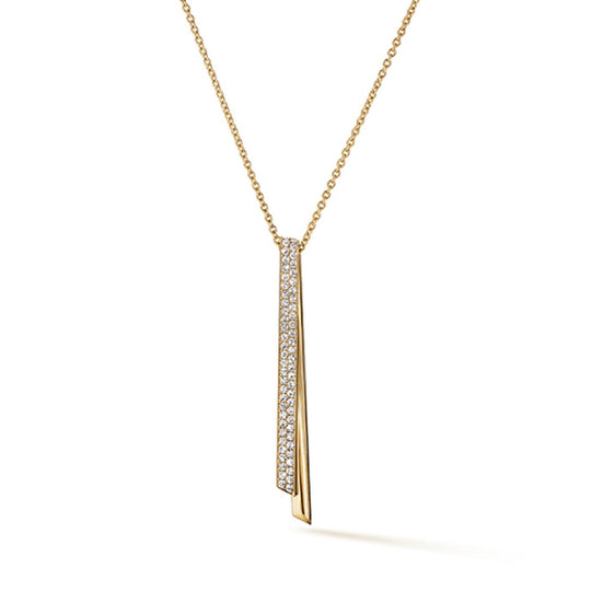 Hearts on Fire 18K Yellow Gold Inside/Out Diamond Flip Drop Pendant Necklace UU30208Y