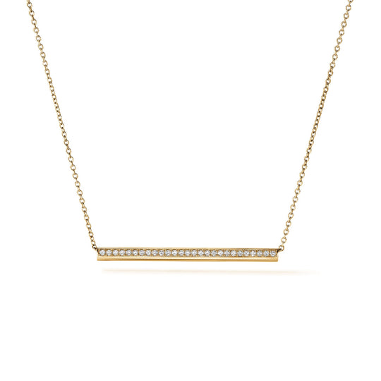 Hearts On Fire 18K Yellow Gold Barre Diamond Pave Necklace UU28778Y
