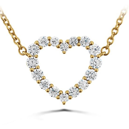 Hearts On Fire 18K Yellow Gold Medium Diamond Heart Necklace HFPSIGH00398Y
