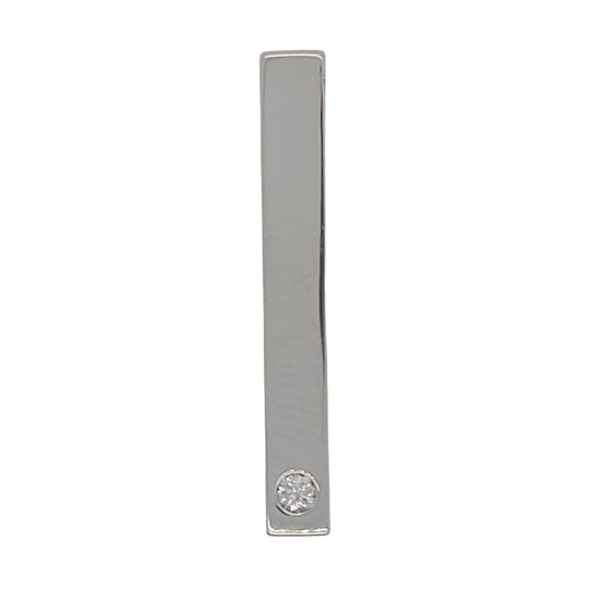 14K White Gold Diamond Accented Bar Pendant 14W1BAR