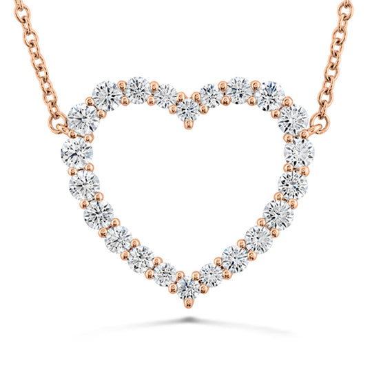 Hearts on Fire 18K Rose Gold Large Heart Pendant Necklace HFPSIGH00678R