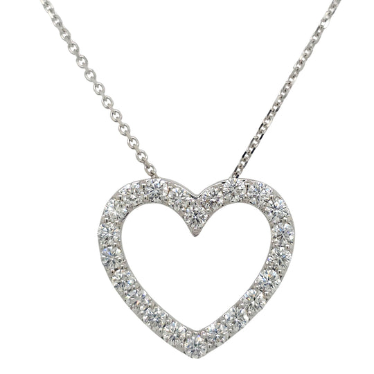 14K White Diamond Heart Necklace SP39-100-W