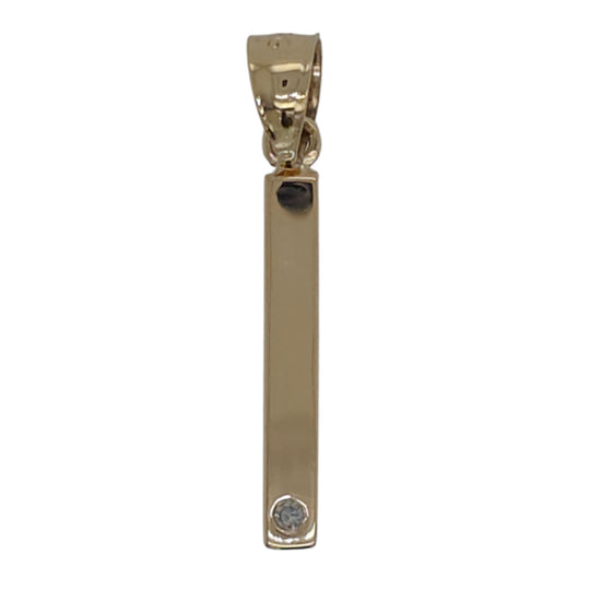 14K Yellow Gold Diamond Accented Bar Pendant 14Y1BAR50