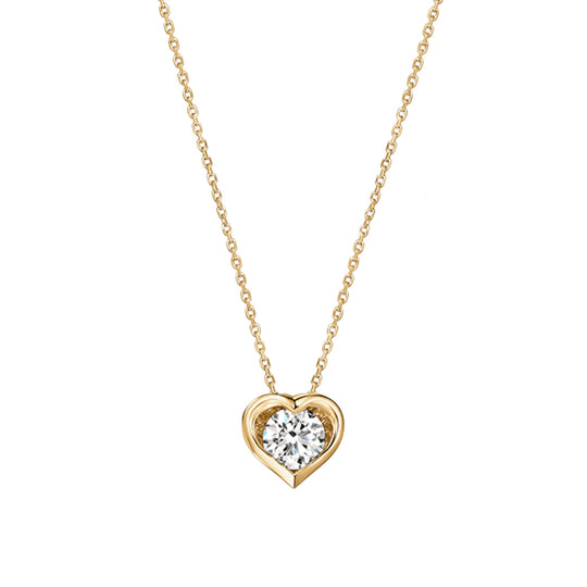 Hearts on Fire 18K Yellow Gold Whimsical Heart Single Diamond Necklace UU31628YGHV0201700