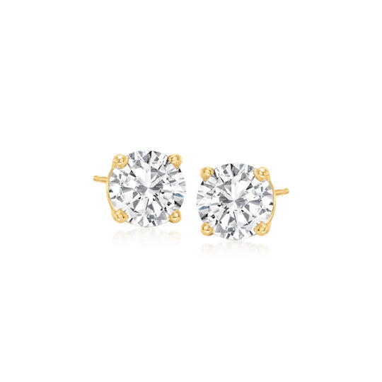 14K Yellow Gold 0.68ct 4 Prong Diamond Studs 2/3 STUDY4