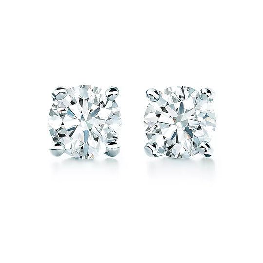 14K White Gold .81ct 4 Prong Diamond Studs 4/5 STUD4