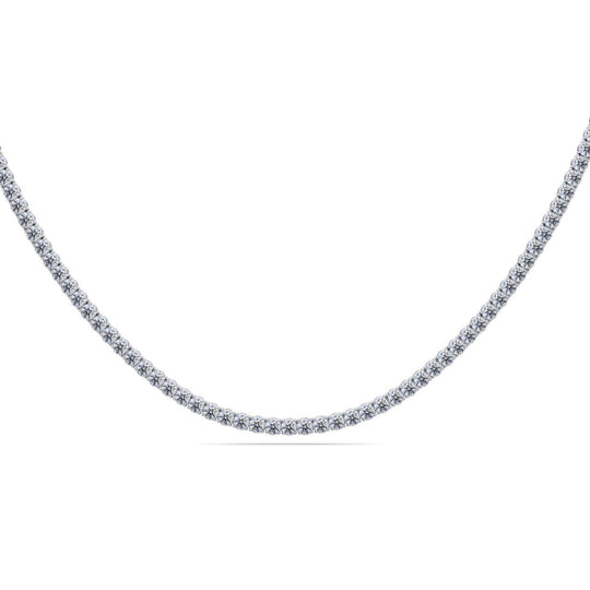 14K White Gold 6ctw Straight Line Diamond Tennis Necklace N370R-2681