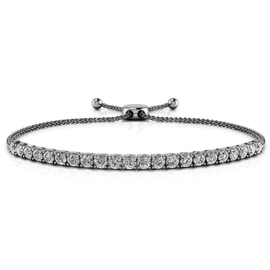 14K White Gold Classic 4 Prong 1ct Diamond Bolo Bracelet SB845BL-13285