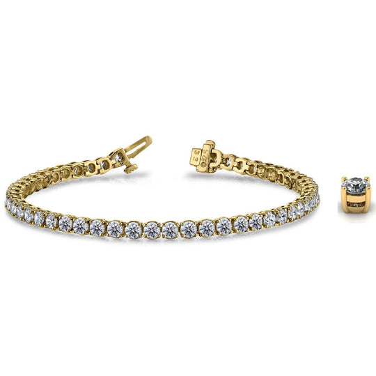 14K Yellow Gold Classic 6ct Diamond Tennis Bracelet SB845-12642