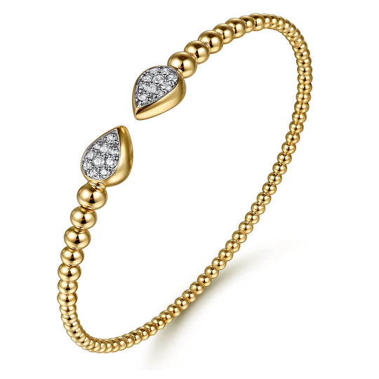 Gabriel & Co 14K Yellow Gold Bujukan Pave Diamond Split Bangle BG5048-62Y45JJ