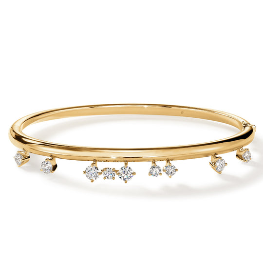 Hearts on Fire 18K Yellow Gold Barre Floating Diamond Bangle UU28348YGHV1005648