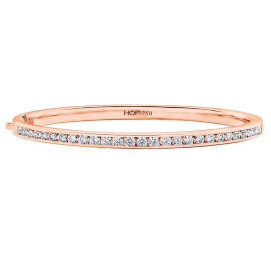 Hearts on Fire 18K Rose Gold HOF Classic Channel Set Diamond Bangle HFBHCLCHAN-2108R-M