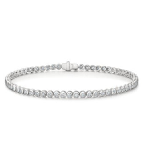 Hearts on Fire 18K White Gold HOF Classic Bezel Set Line Diamond Braelet UU32938WGHV950700