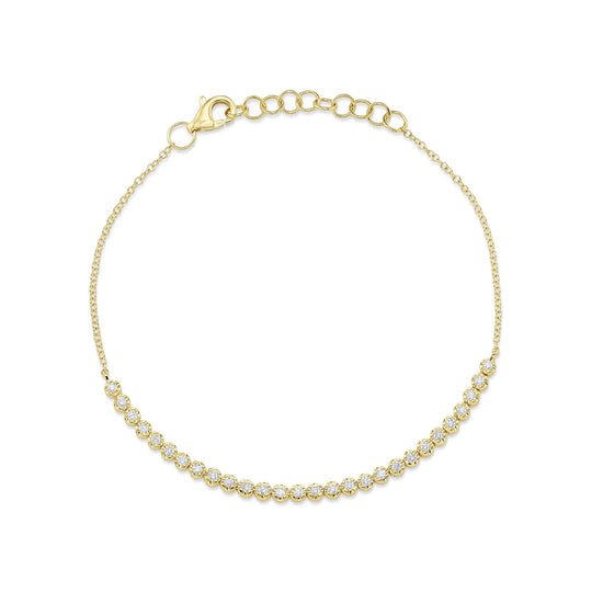 Shy Creation 14K Yellow Gold Diamond Crown Setting Bracelet SC55020395BC