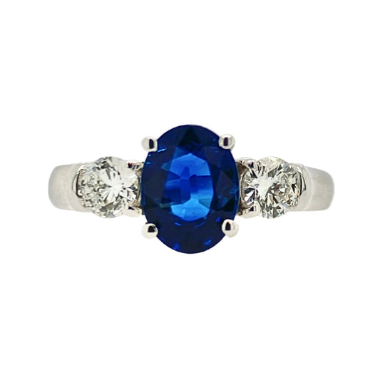 18KW Diamond & Sapphire Ring D6503-182S