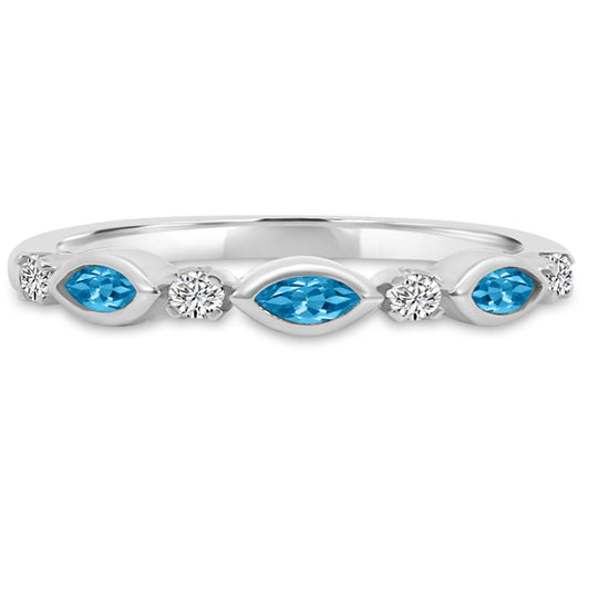 10K White Gold Diamond and Blue Topaz Ring M13R2353V0910-BT