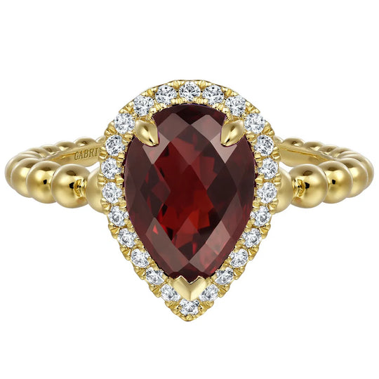 Gabriel & Co 14K Yellow Gold Diamond and Garnet Fashion Ring LR52524Y45GN
