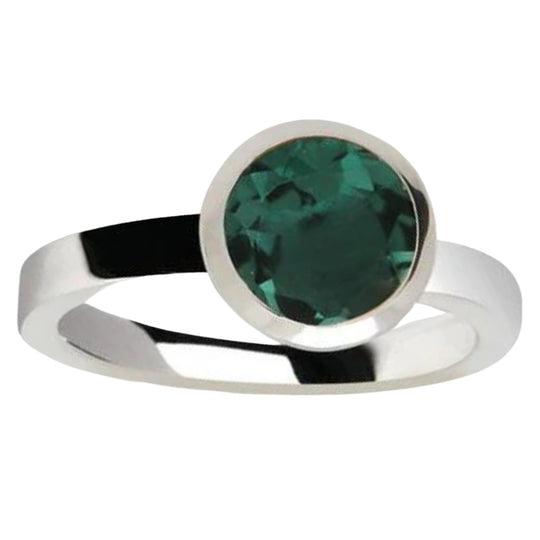Joryel Vera Sterling Silver Green Quartz Bezel Ring R3328GQ