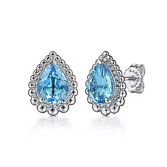 Gabriel & Co Sterling Silver Blue Topaz Bujukan Studs EG14642SVJBT