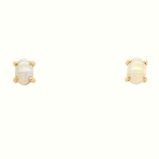 14K Yellow Gold Opal Stud Earrings CABOPALSTUD
