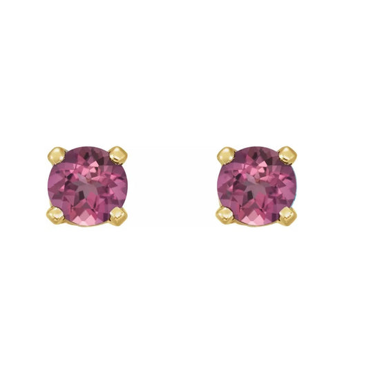 14K Yellow Gold Pink Tourmaline Studs ERPT3