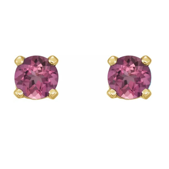 14K Yellow Gold Pink Tourmaline Studs ERPT4