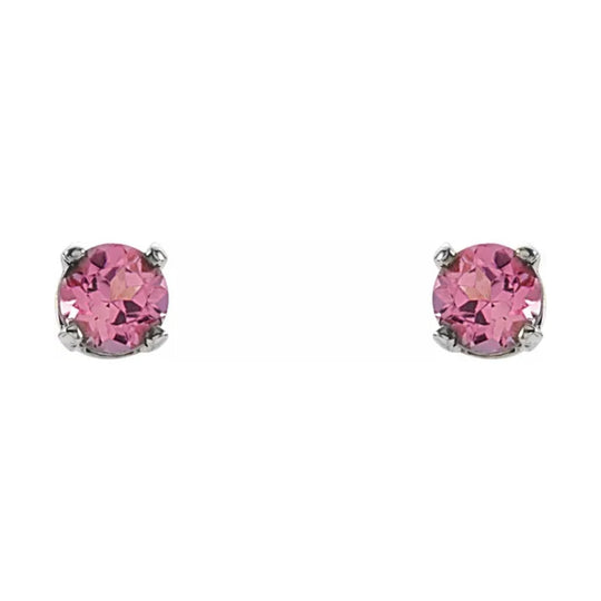 14K White Gold Pink Tourmaline Studs ERPT4W