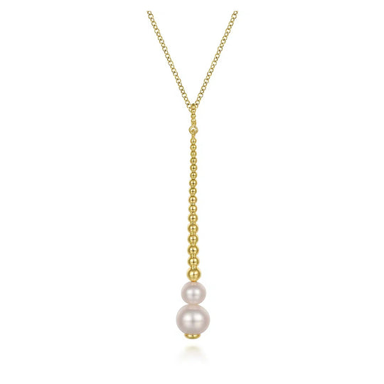 Gabriel & Co 14K Yellow Gold Bujukan Pearl Drop Necklace NK6998Y4JPL