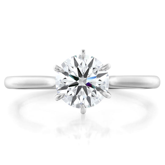 Hearts On Fire 18K White Gold 6 Prong Solitaire Engagement Ring MTRCAM6P8WA