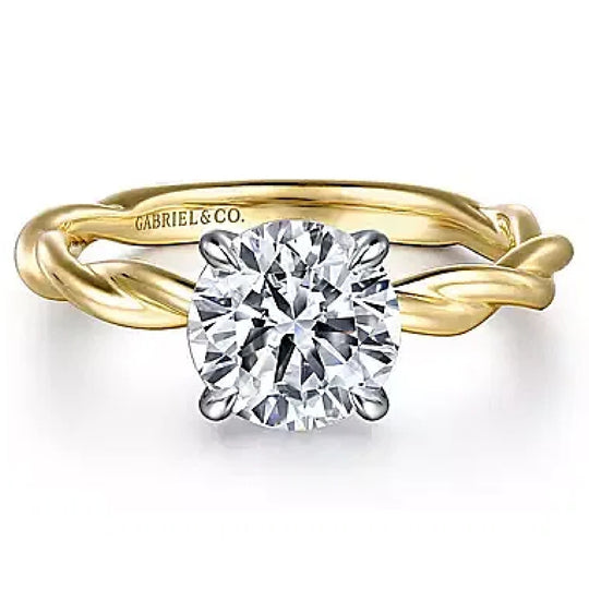 Gabriel & Co 14K Yellow & White Gold Classic Twisted Engagement Ring ER16188R6M4JJJ
