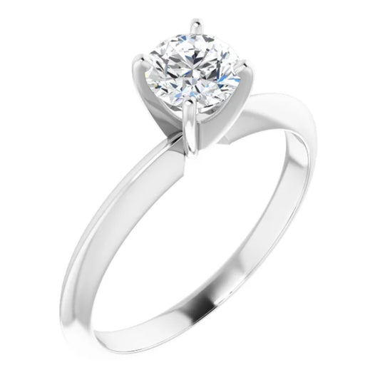 14K White Gold Round 4 Prong Solitaire Mounting 140401L:9282:P