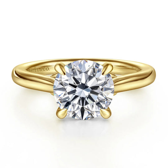 Gabriel & Co 14K Yellow Gold Lotus Solitaire Engagement Ring ER16713R8Y4JJJ
