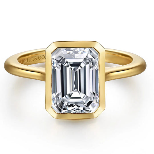 Gabriel & Co 14K Yellow Gold Bezel Set Solitaire Engagement Ring ER16728E12Y4JJJ