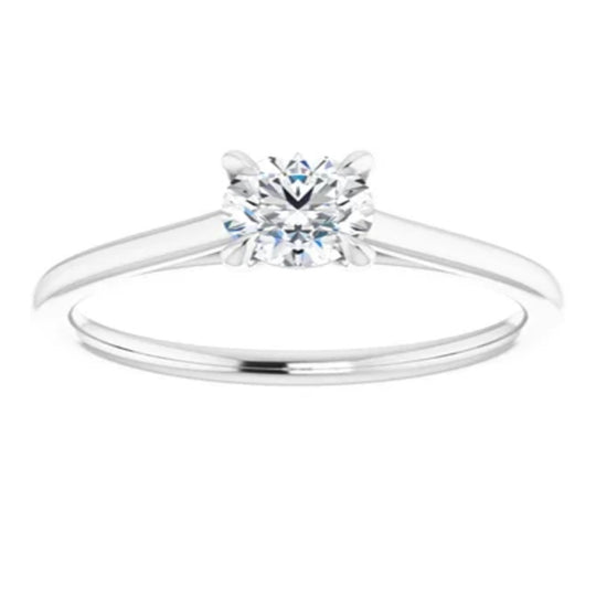 14K White Gold Round Cathederal Solitaire Mounting 122969:134:P