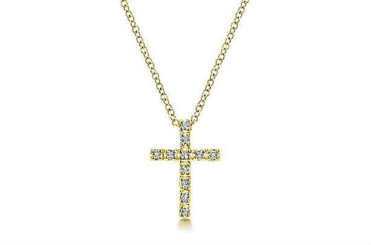 Gabriel & Co 14K Yellow Gold Diamond Cross Necklace NK2658Y45JJ