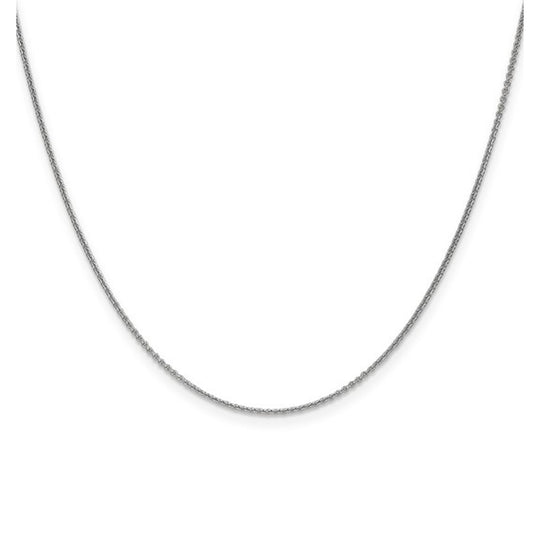 14K White Gold 1.1mm Cable Chain 4072-18