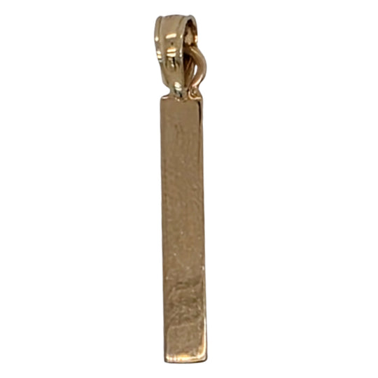 14K Yellow Gold 1" Drop Bar Pendant 14Y1BAR70