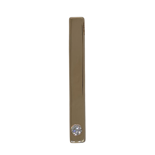 14K Yellow Gold Diamond Accented Bar Pendant 14Y1BAR1