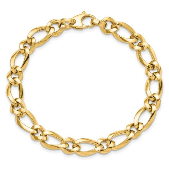 14K Yellow Gold Fancy Polished Link Bracelet LF885-7.5